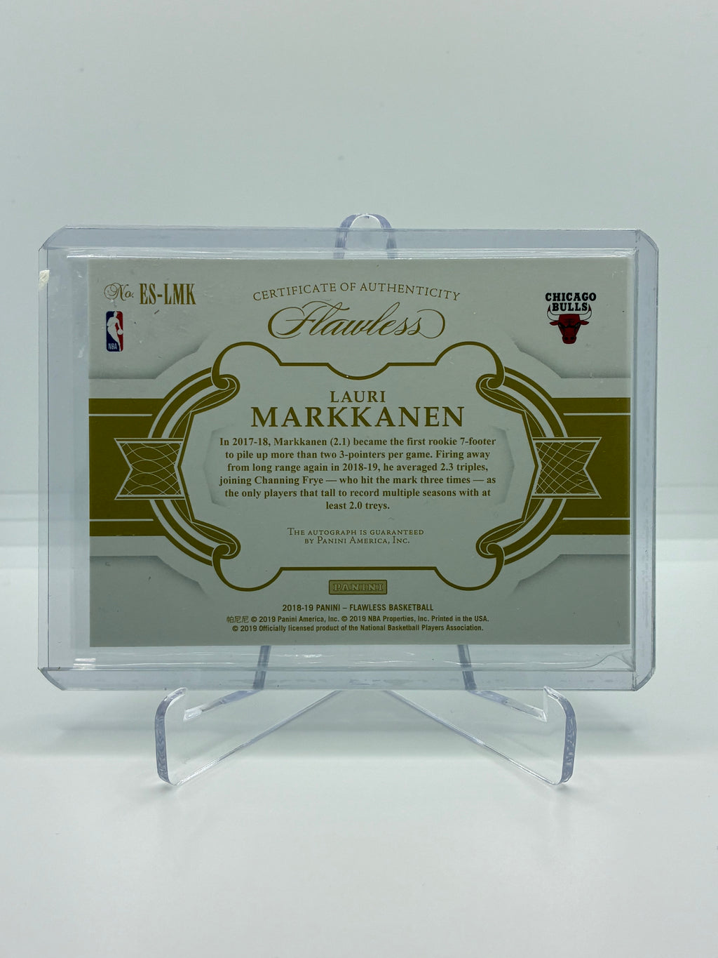 Lauri Markkanen Signed NBA Card | Panini Flawless Excellence