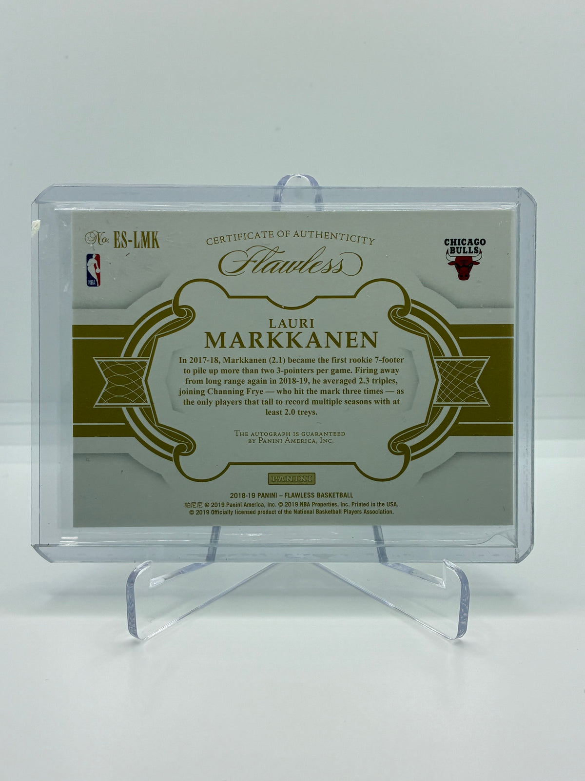 Lauri Markkanen Signed NBA Card | Panini Flawless Excellence