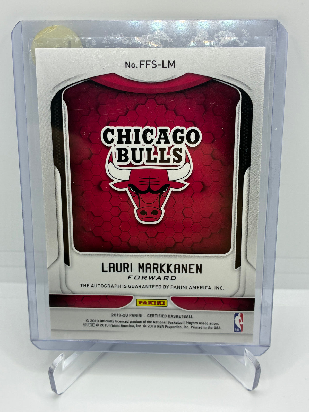 Signed Lauri Markkanen Signed NBA Card | Fresh Faces Chicago Bulls 2019=2020