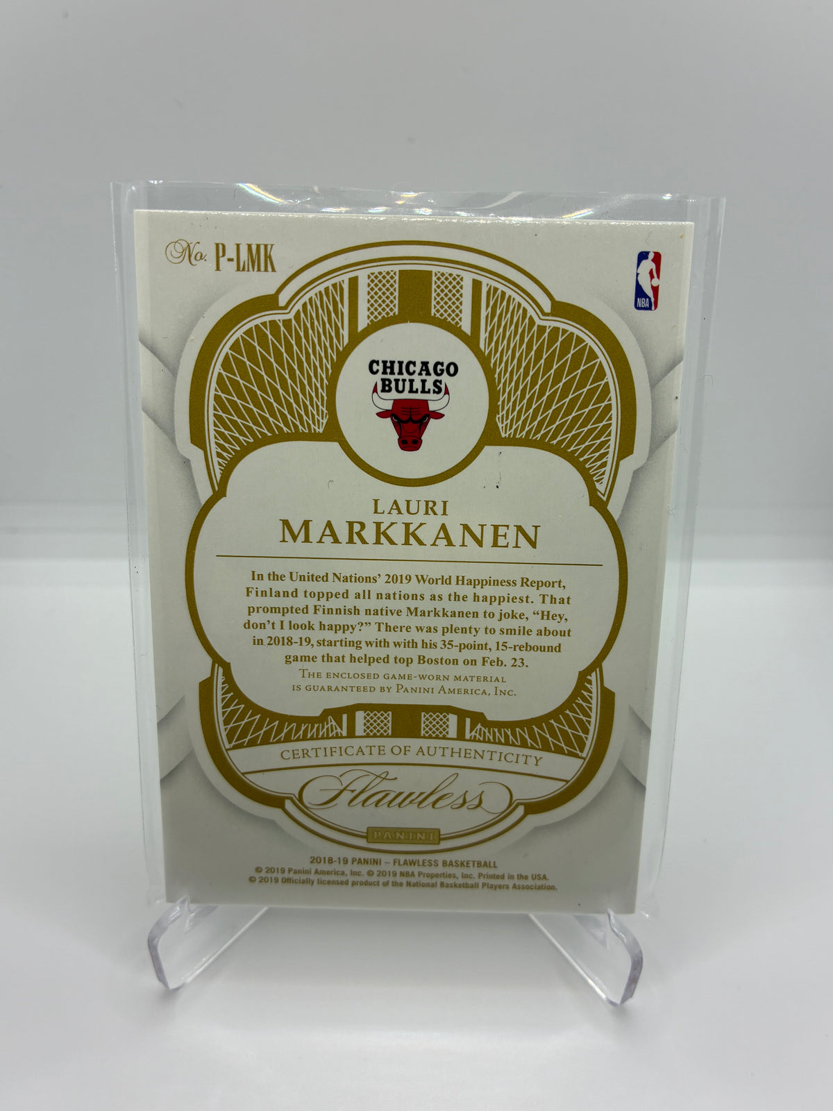 Lauri Markkanen Jersey Card | 2019-2020 Panini